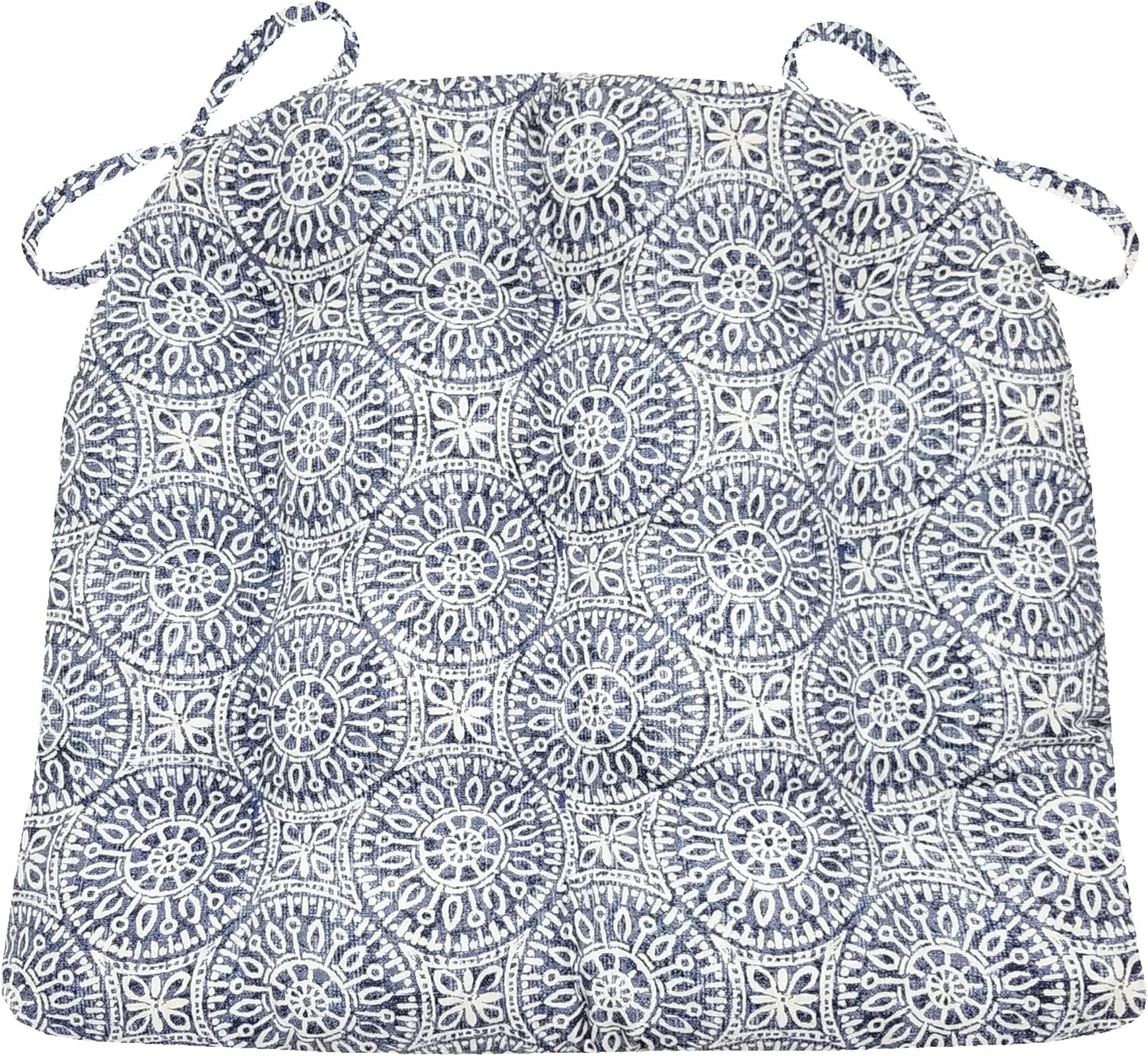 Tibet Blue Dining Chair Pad with Ties - Comfortable & Durable