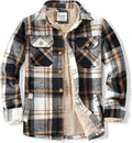 Men's Cotton Sherpa Lined Flannel Shirt Jacket - Warm, Versatile Layer