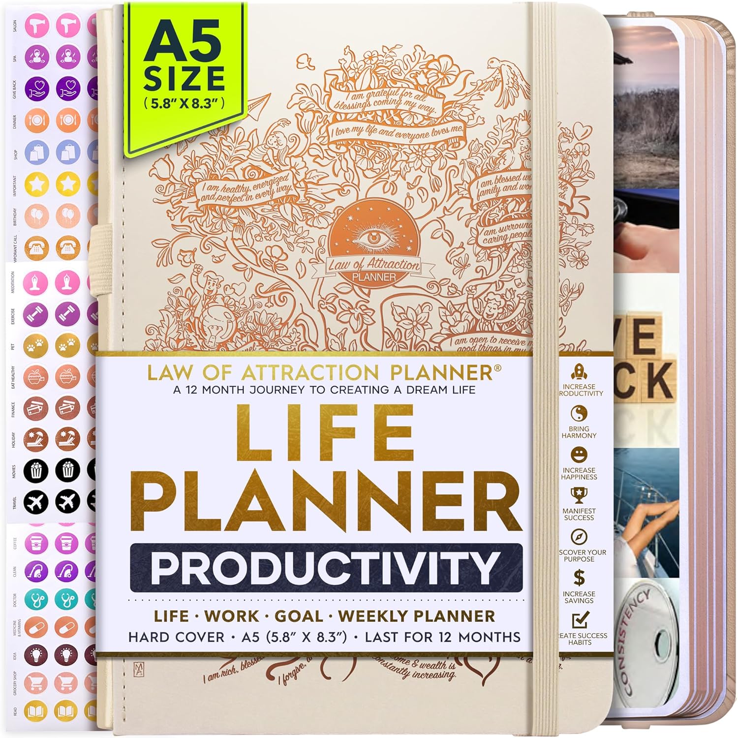Life Planner - Undated Weekly & Monthly Planner for Success
