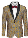 Mens Floral Tuxedo Jacket Paisley Shawl Lapel Blazer - Standout Formal
