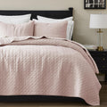 palassio Pink 100% Cotton Quilt Twin Bedding Set - Lightweight Comfort