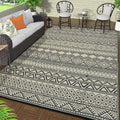 Outdoor Rug 8ftx10ft Reversible Waterproof Patio Rug - Boho Straw Look