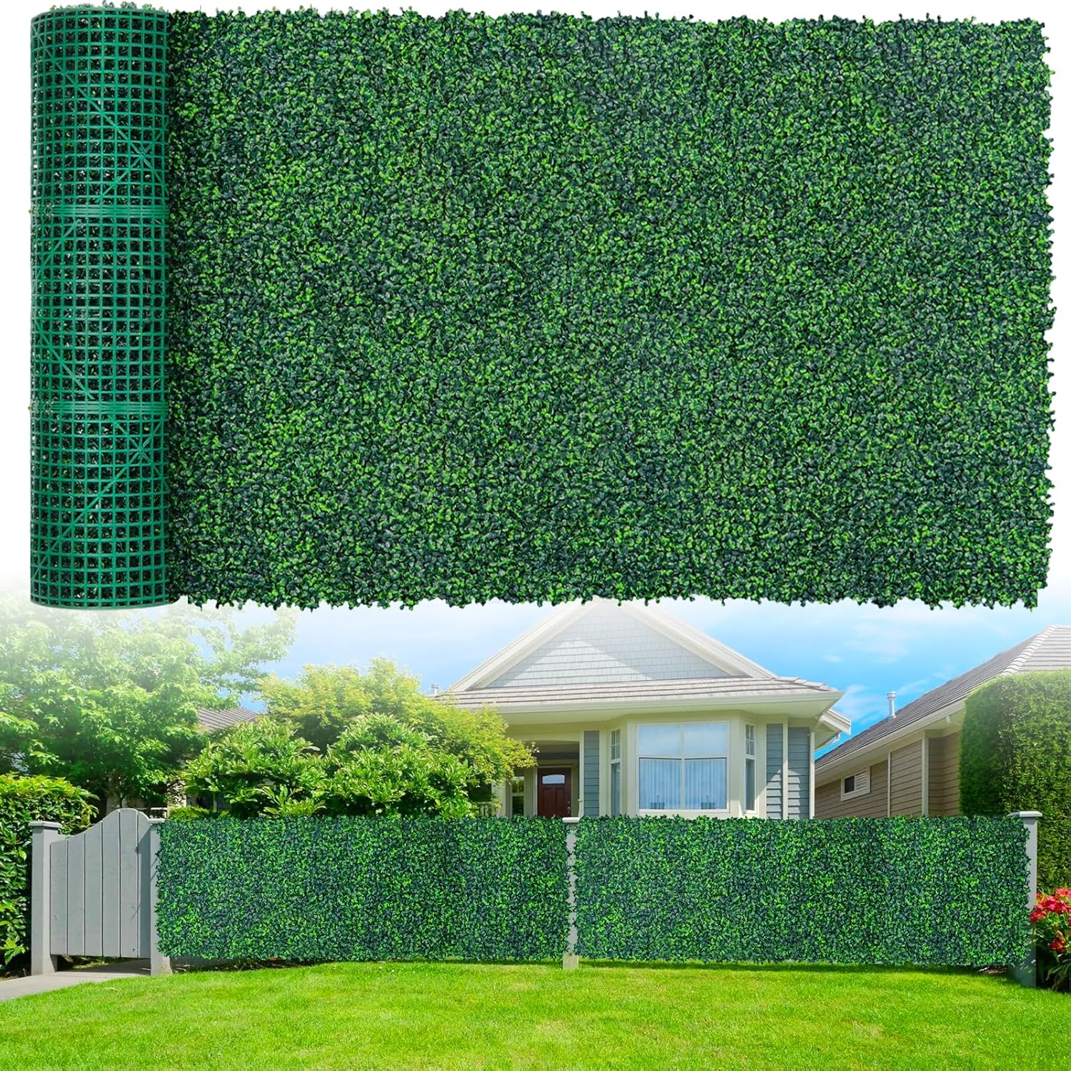 Artificial Boxwood Roll Panels for Privacy Fence and Decor
