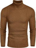 Men's Slim Fit Turtleneck Sweater - Warm, Soft Knit for Layering Shoes