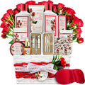 Christmas Spa Gift Basket for Women - 35 Piece Red Rose Relax Kit