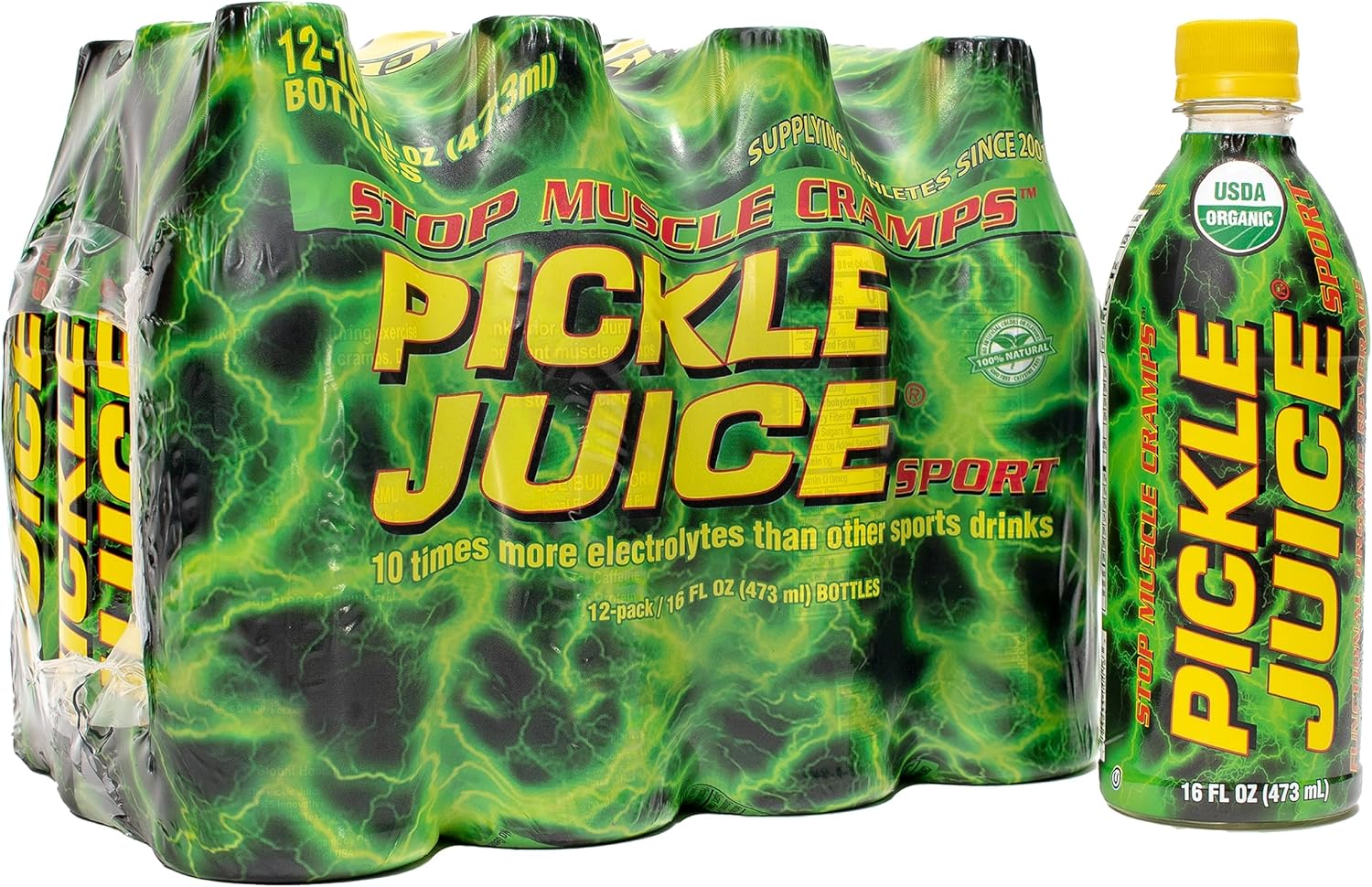 Pickle Juice Sports Drink for Immediate Cramp Relief - 12 Pack