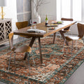 Moynesa 9x12 Ultra-Thin Vintage Medallion Area Rug - Low Profile