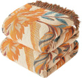 Boho Throw Blanket 60x80 Cotton Woven Quilt - Floral Tassel Cozy