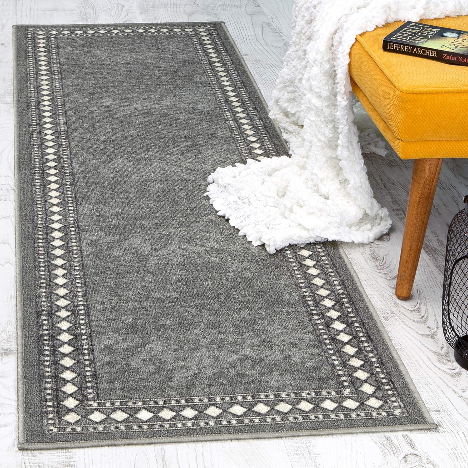 Antep Rugs Modern Bordered 2x7 Non-Skid Indoor Runner Rug