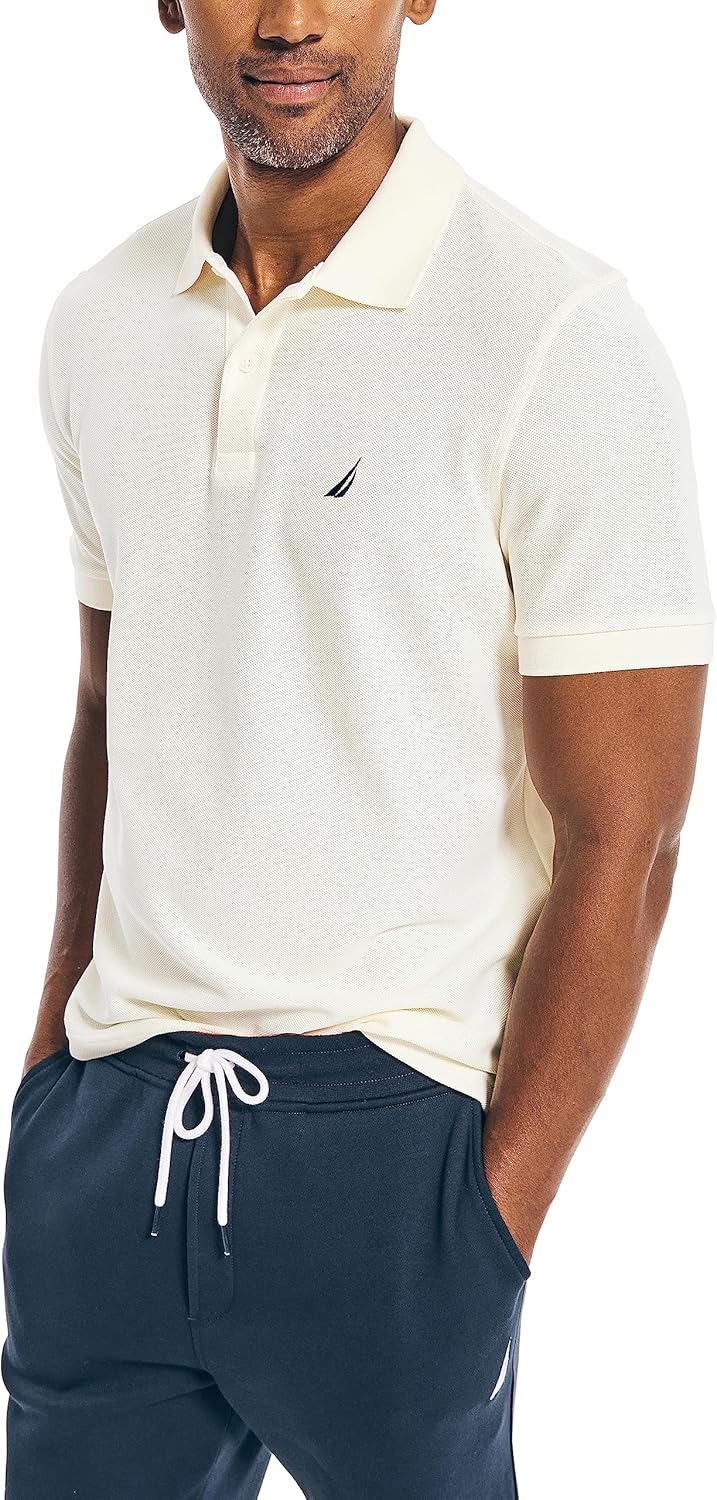 Nautica Men's Classic Short Sleeve Solid Performance Polo Shirt