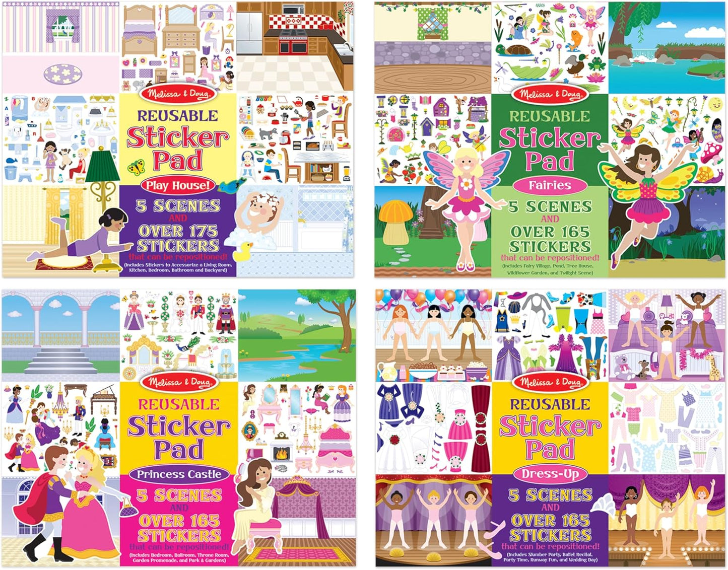 Melissa & Doug Reusable Sticker Pads Set for Creative Fun