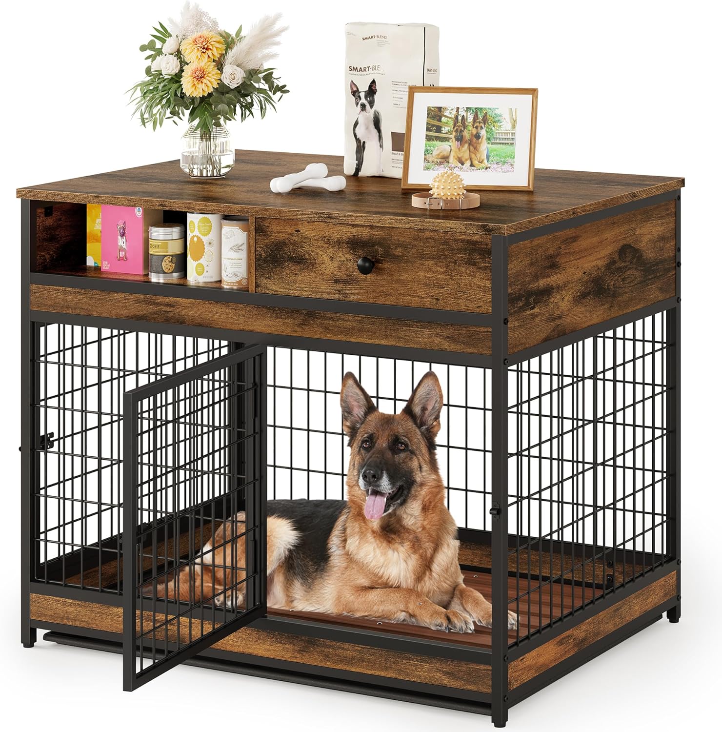 39 Inch Dog Crate Furniture for Large Dogs with Modern Style