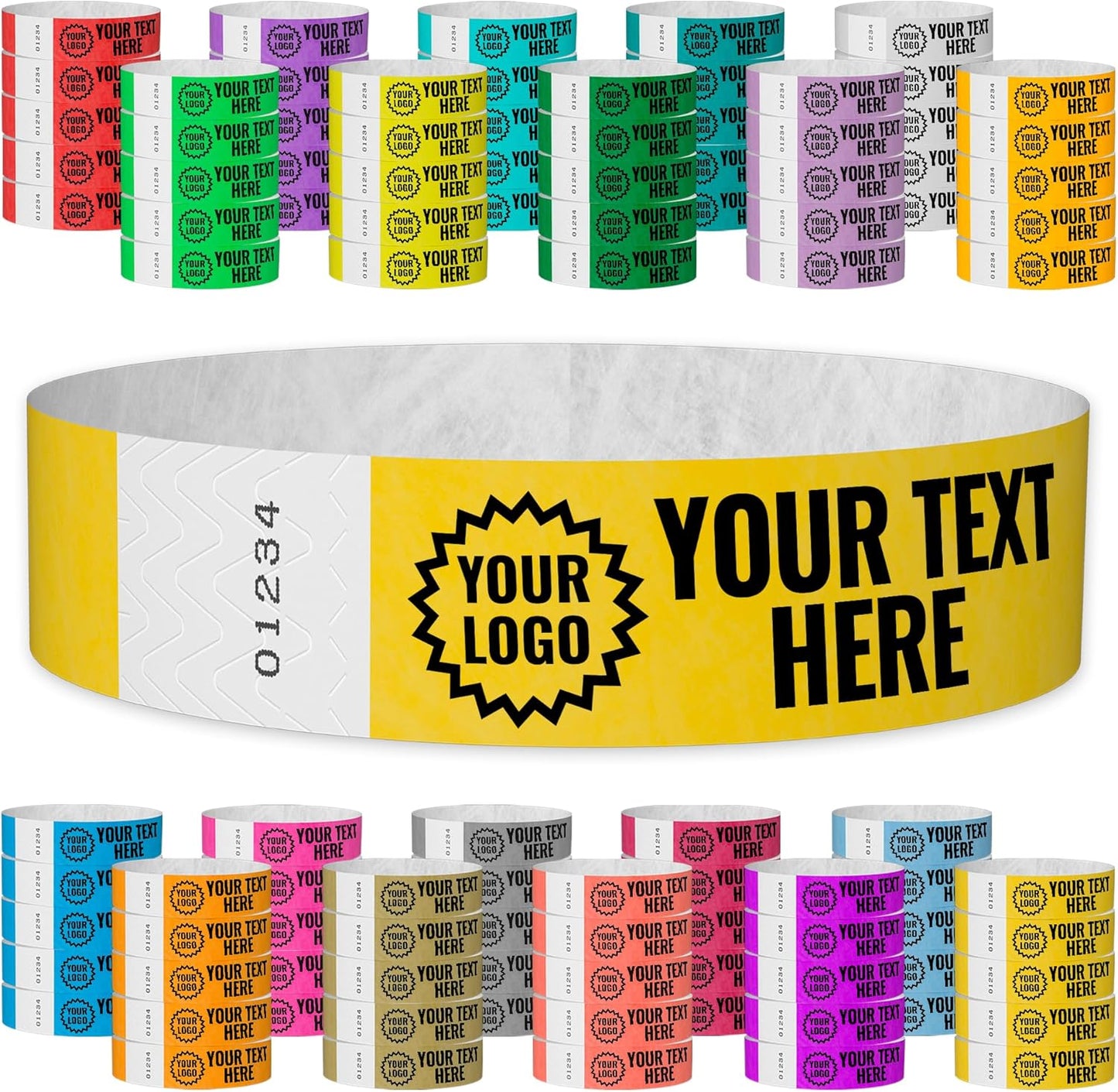 Custom Imprint Wristbands for Events - 5,000 Count Tyvek Bands