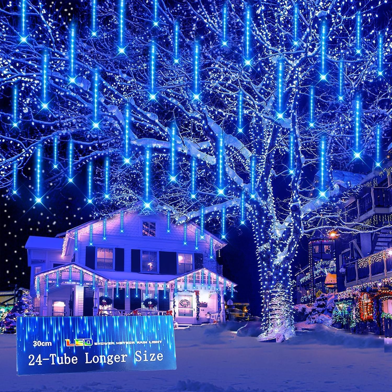 Kwaiffeo Outdoor Christmas Decorations: LED Meteor Shower Lights