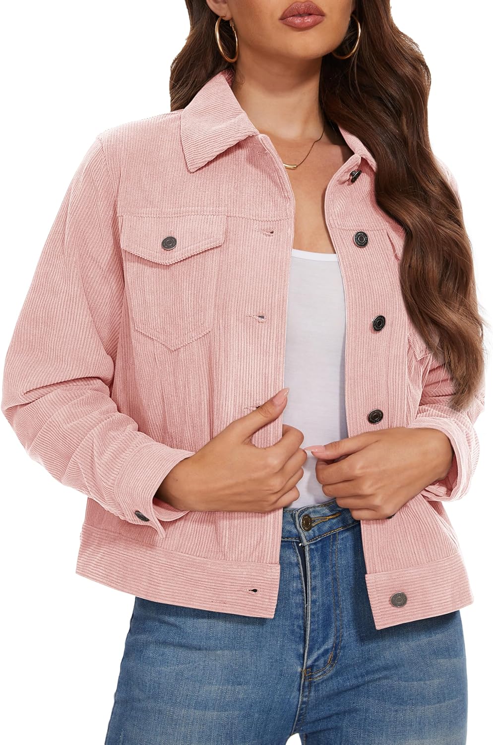 MAGCOMSEN Women's Corduroy Jacket for Stylish Casual Wear