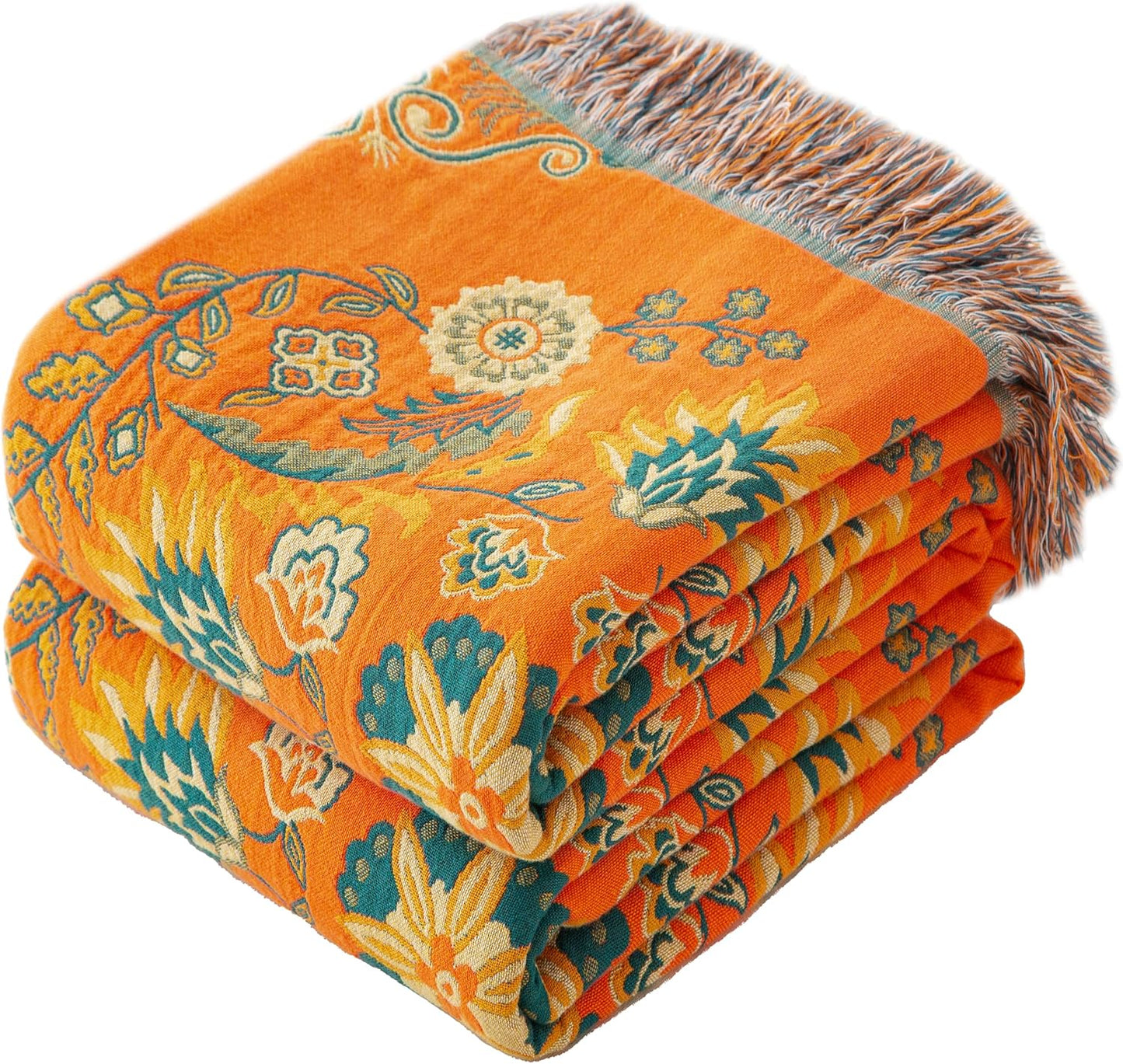 Boho Throw Blanket Twin Size for Cozy Home Decor and Comfort