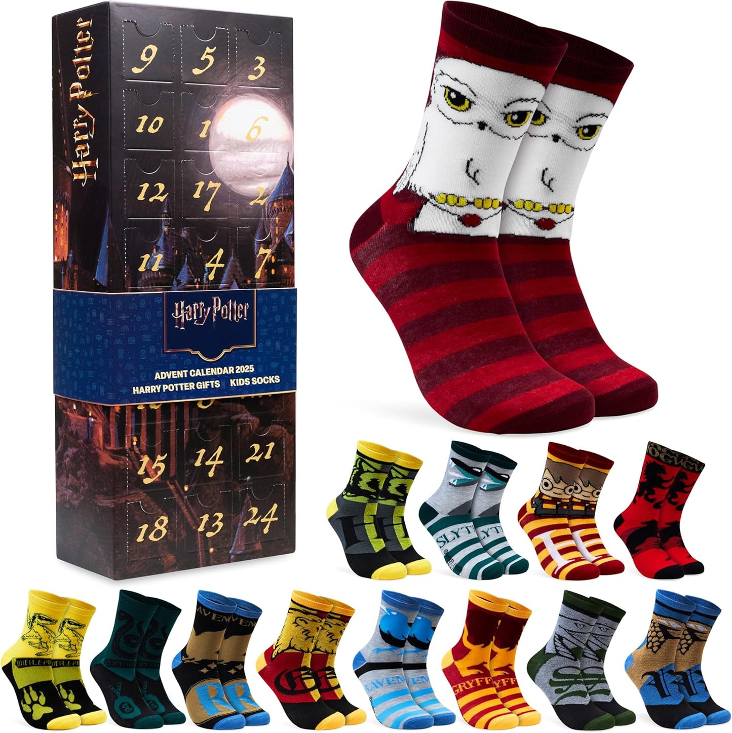 Harry Potter 24 Pcs Socks Advent Calendar for Girls and Teens
