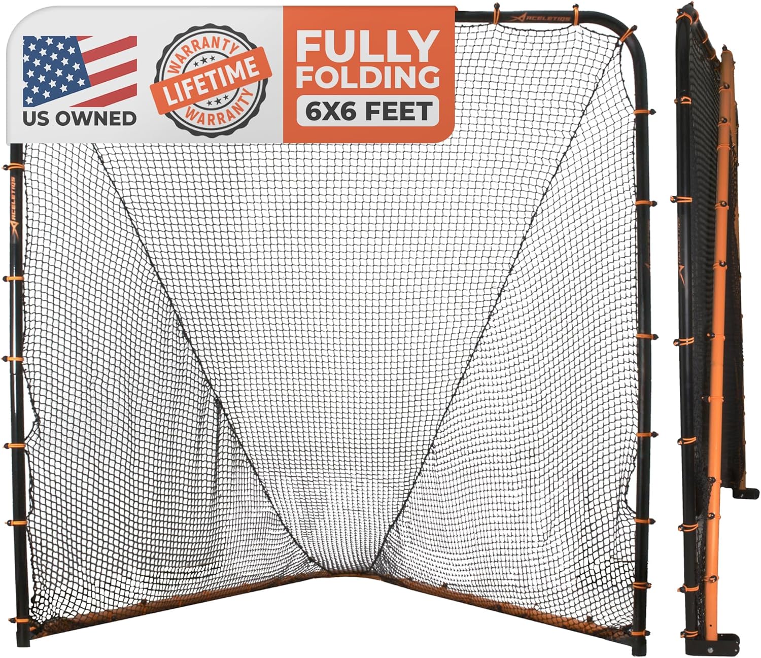 Folding Lacrosse Goal Net with Carrying Bag for Backyard Use