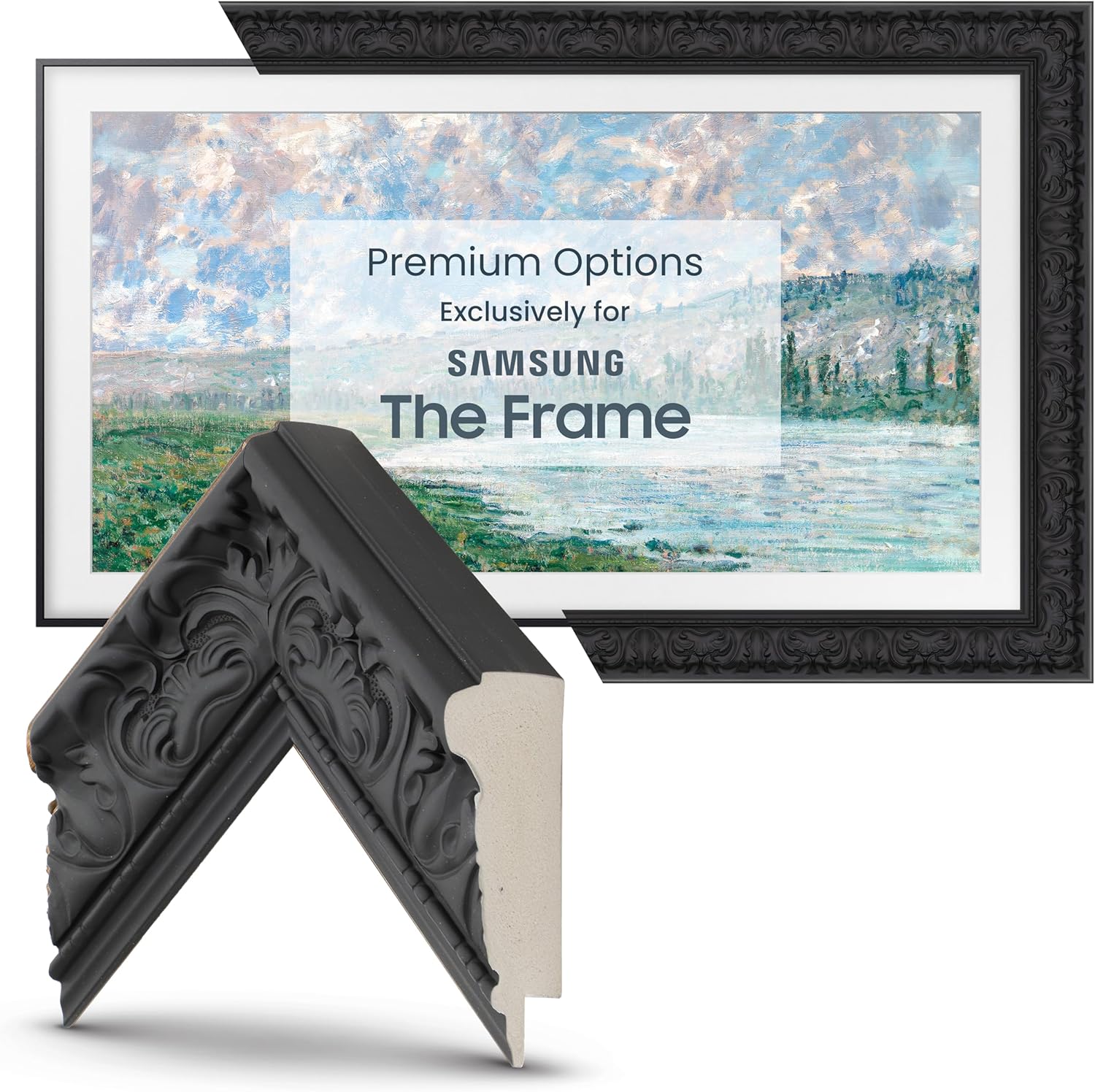 Tuscan Matte Black TV Frame for Samsung The Frame ~ Enhance Your Viewing Experience!