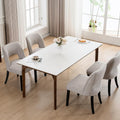 VKNOW Wooden Dining Chairs Set of 4 - Modern Fabric Upholstered Seats