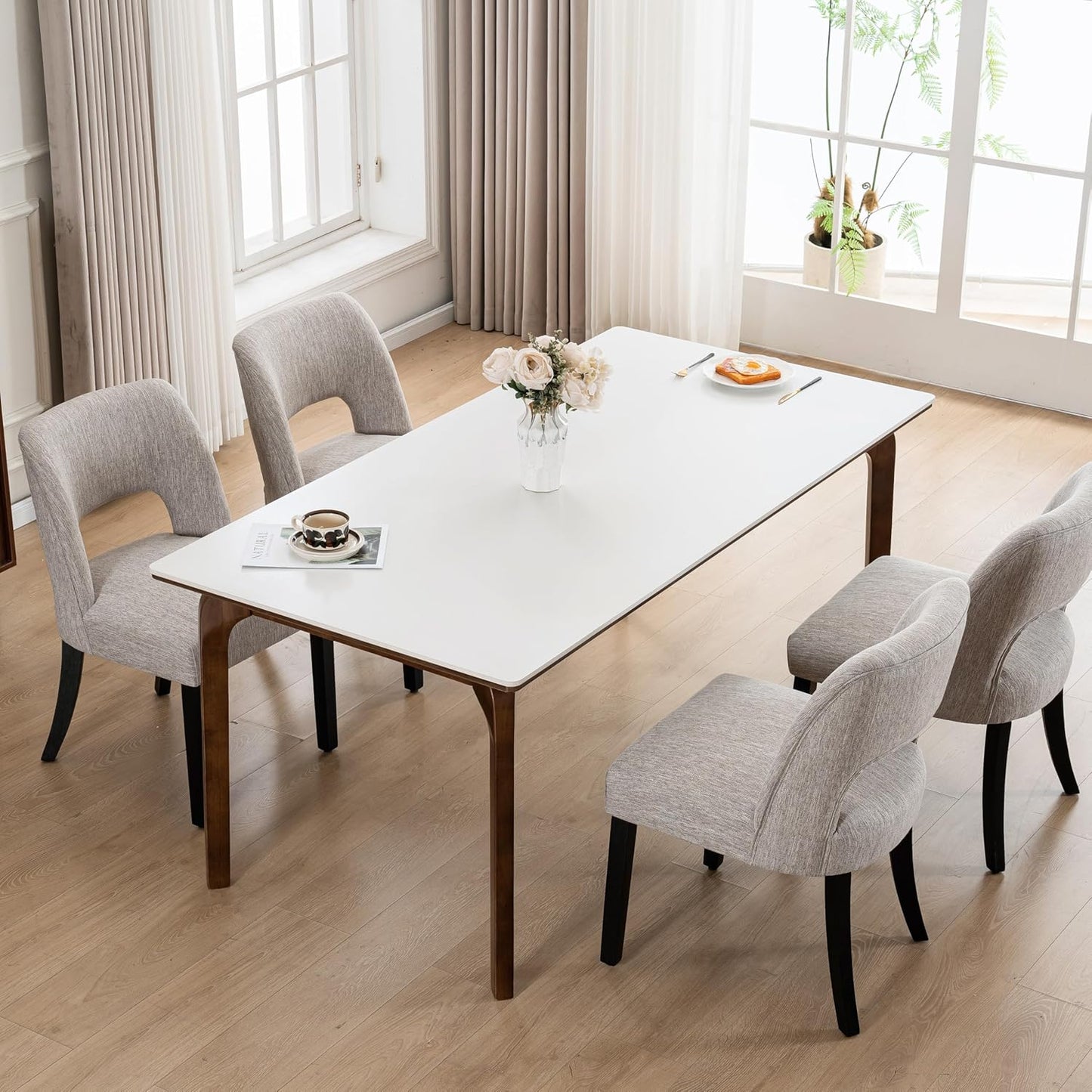 VKNOW Wooden Dining Chairs Set of 4 for Modern Dining Rooms
