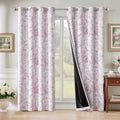 Beauoop Floral 100% Blackout Curtains 63 in - Dusty Rose Pattern