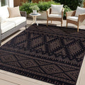 Outdoor Rug 10x14 ft Reversible Patio Rug - Waterproof Boho