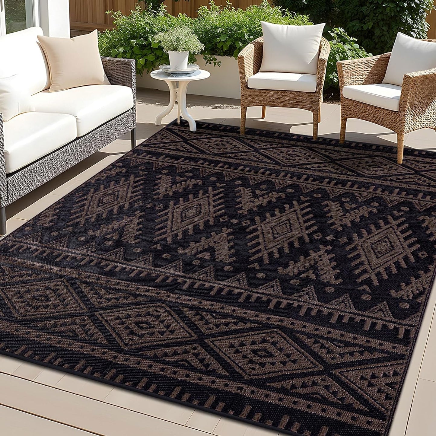 OLANLY Outdoor Rug Waterproof 10x14 ft for Versatile Use