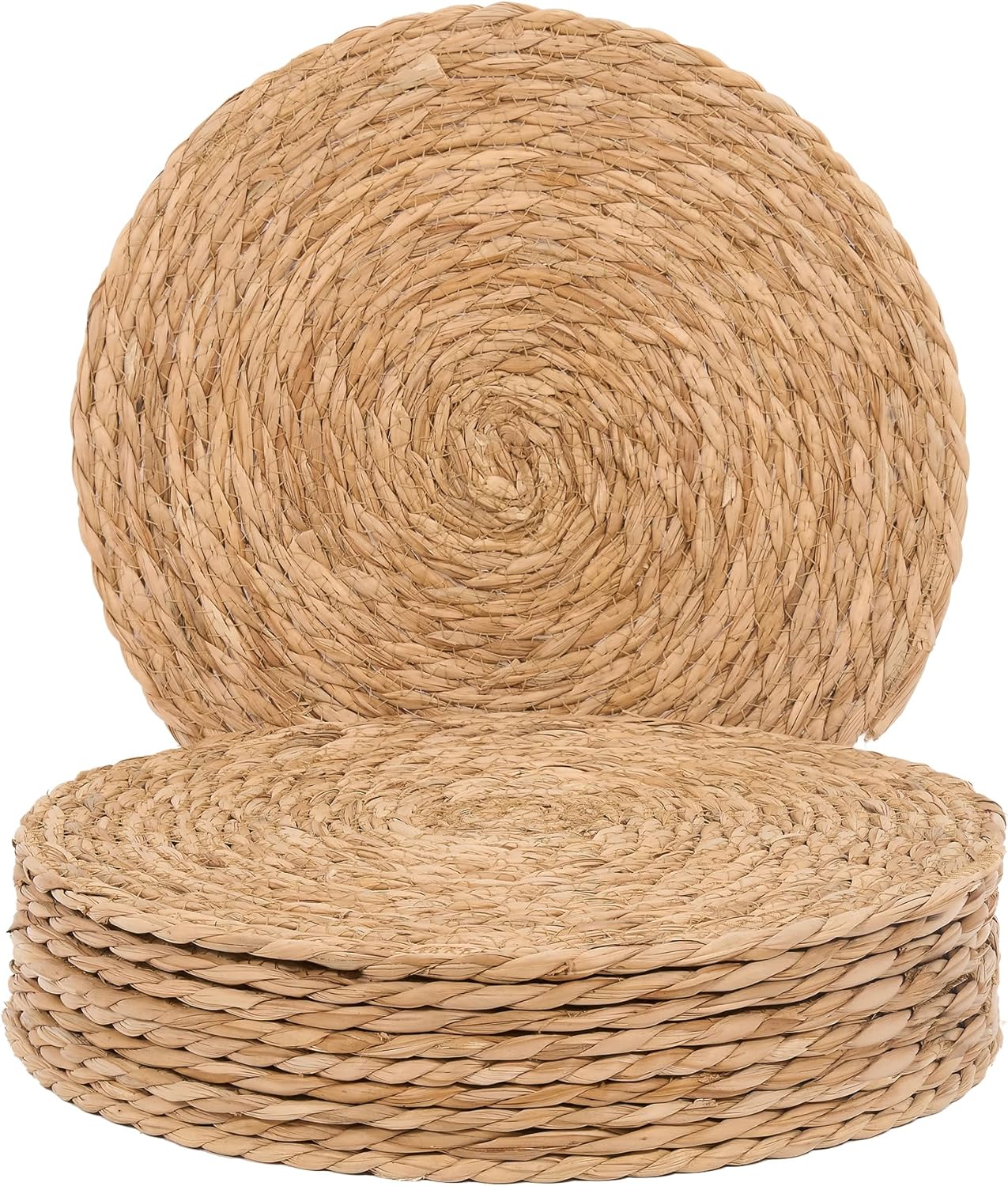 Rustic Wicker Chargers Set - Farmhouse Boho Style