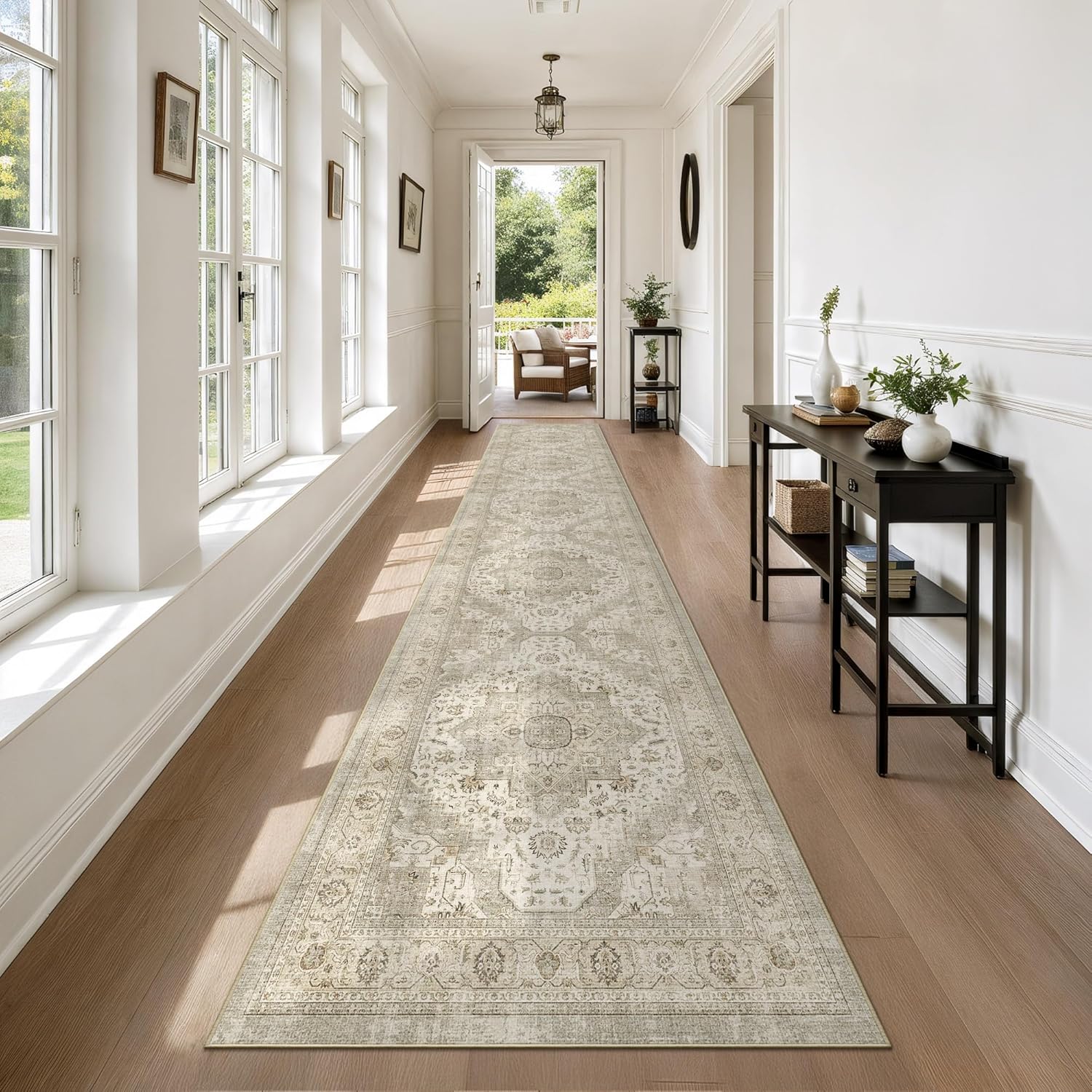 Washable Runner Rug for Hallways - Ultra-Thin Anti Slip Design