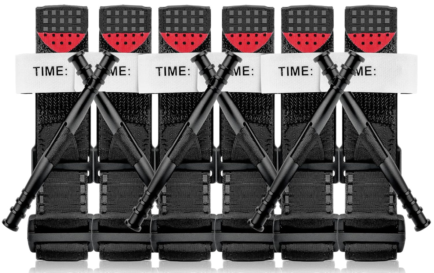 Tactical Tourniquets 6-Pack for Quick Bleeding Control Outdoors