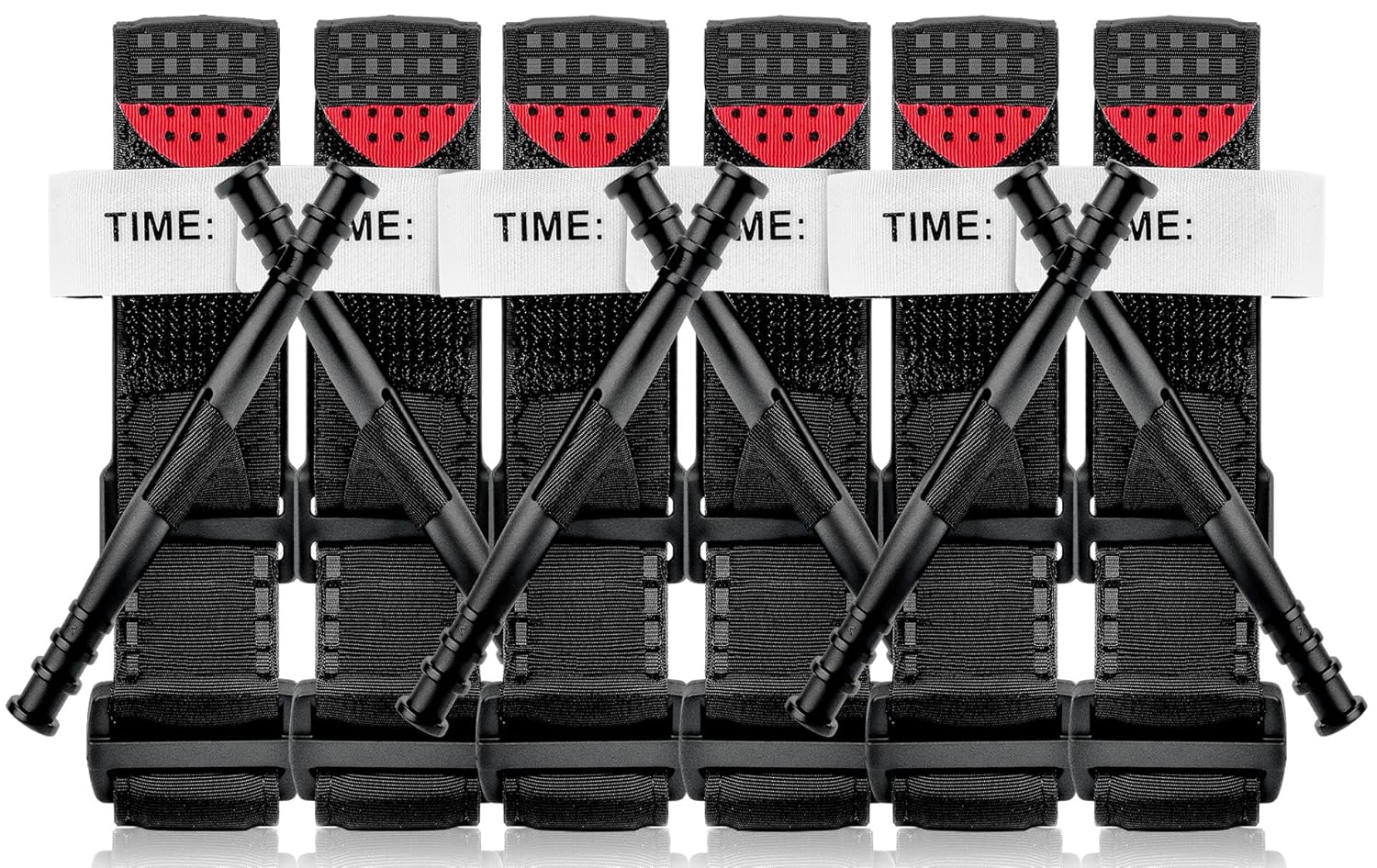 Tactical Tourniquets 6-Pack for Quick Bleeding Control Outdoors