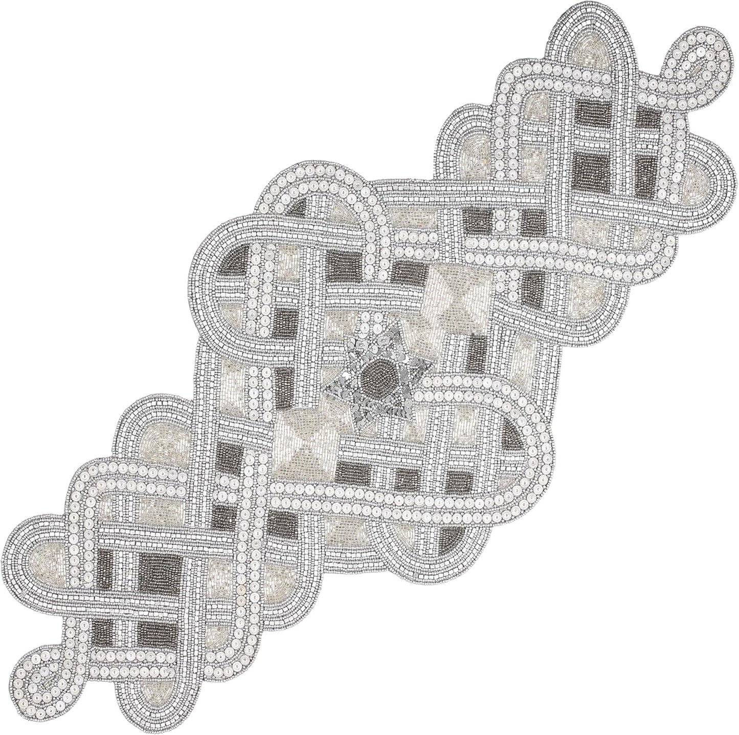 Elegant Beaded Table Runner 13 x 36 in for Dining & Events