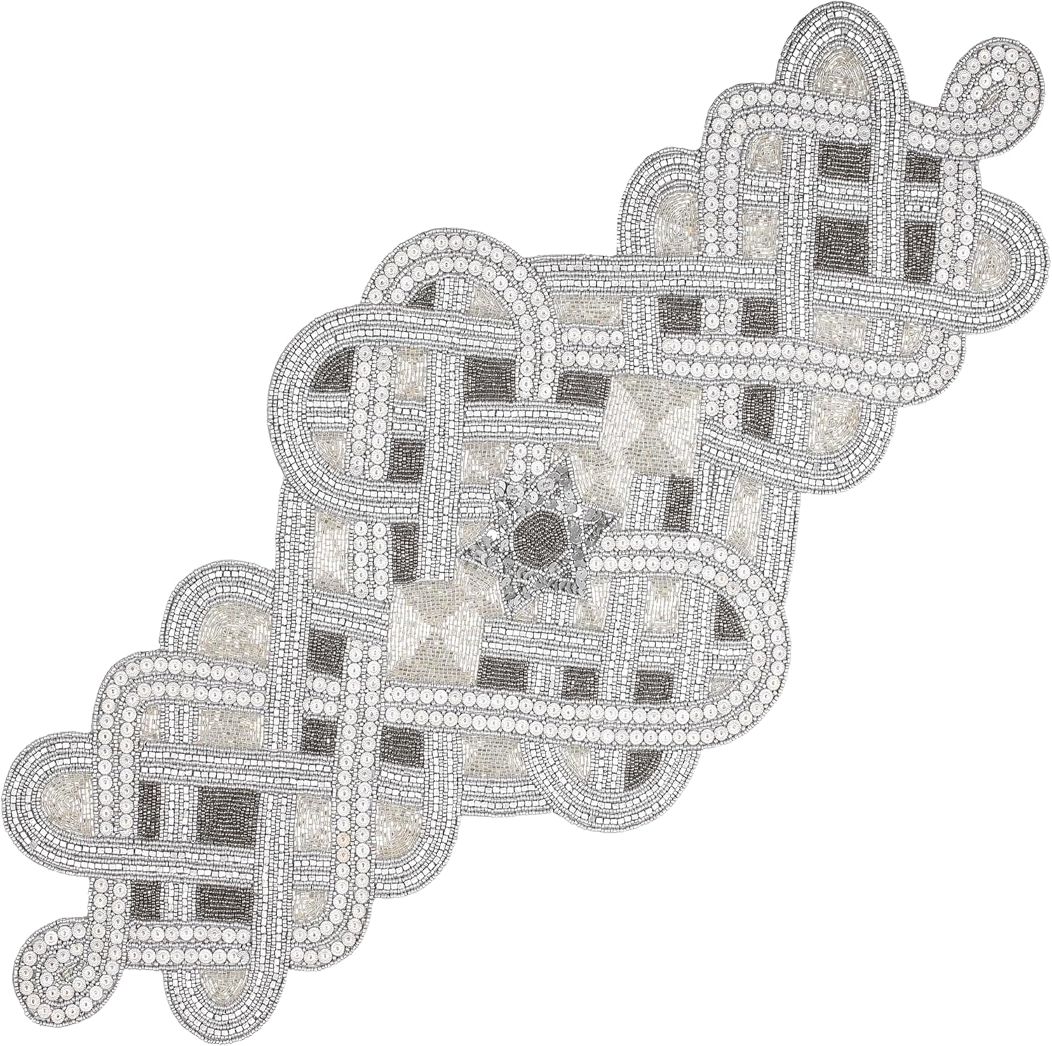 Elegant Beaded Table Runner 13 x 36 in for Dining & Events