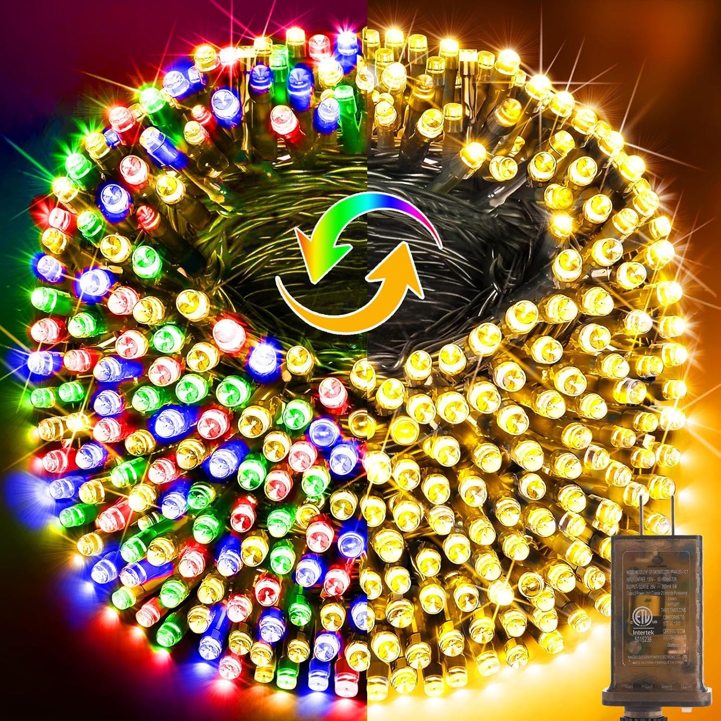 KNONEW 1000 LED Color Changing Christmas Lights for Outdoor Use