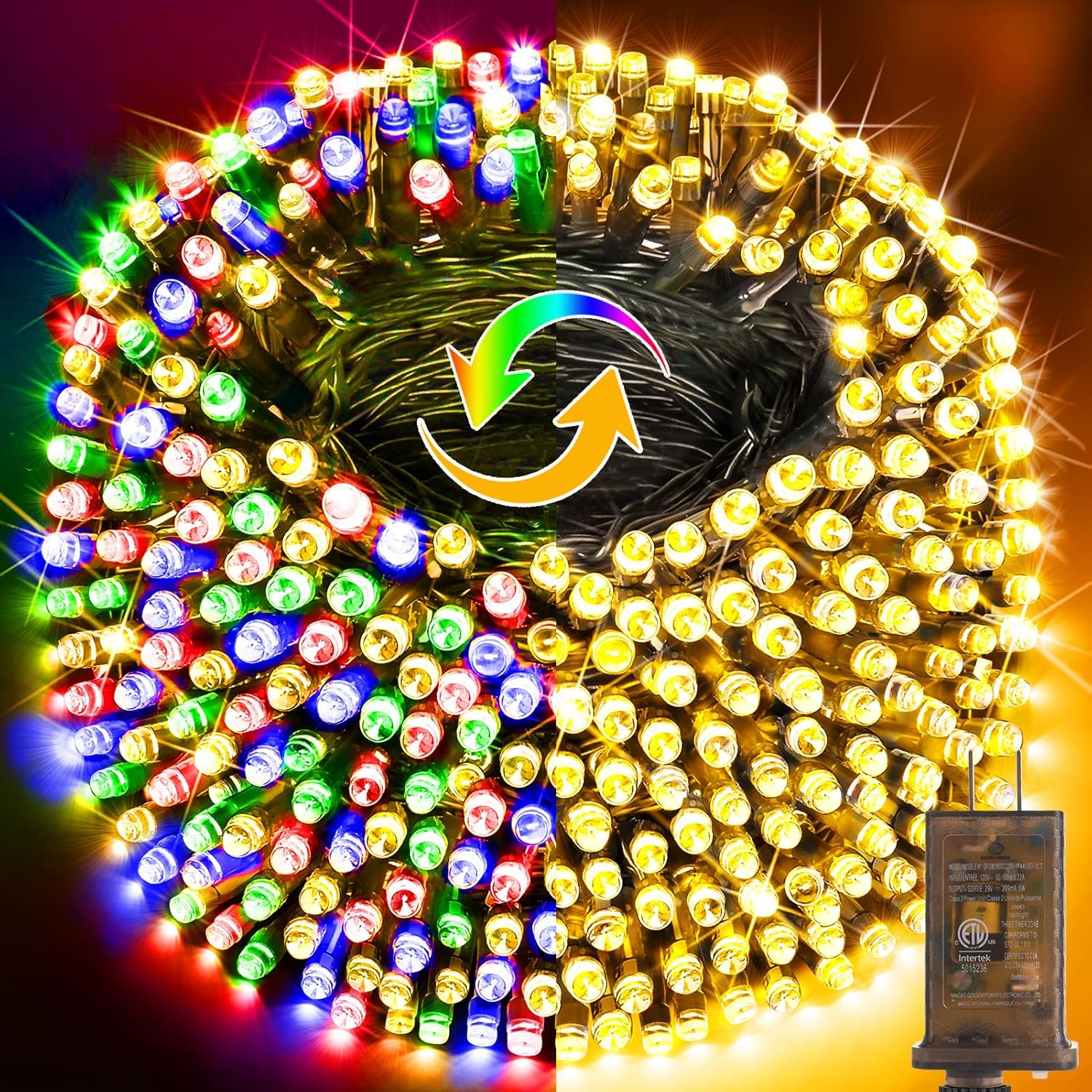 KNONEW 1000 LED Color Changing Christmas Lights for Outdoor Use