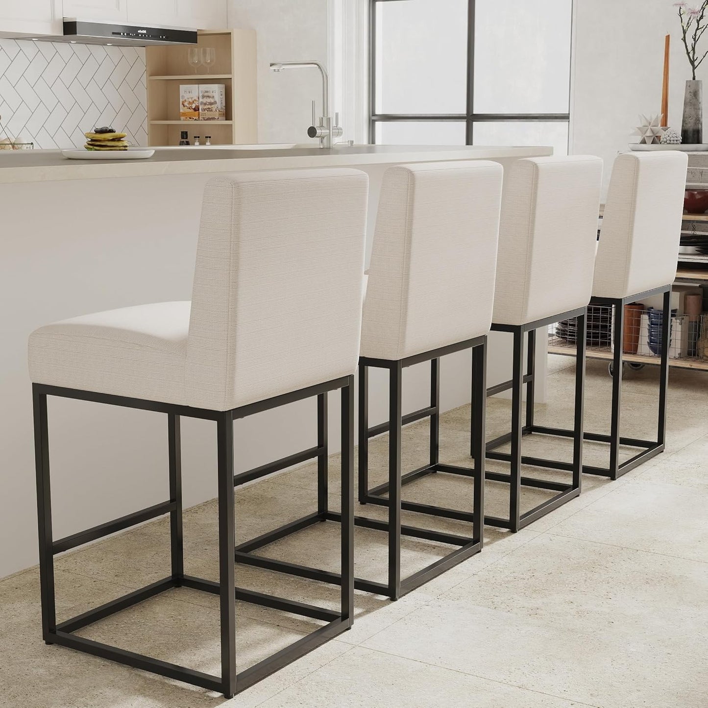 27 Inch Height Bar Stools Set of 4 for Kitchen and Dining