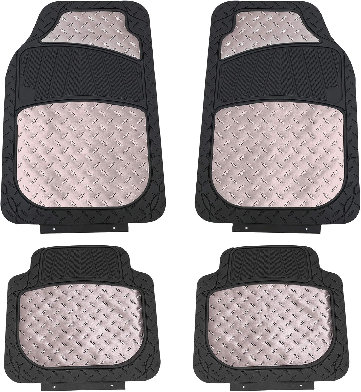 FH Group Heavy-Duty Metallic Rubber Floor Mats for Cars