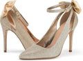 Fashare Womens High Heels Bow Tie Back Stiletto Pumps (Style D8LH)