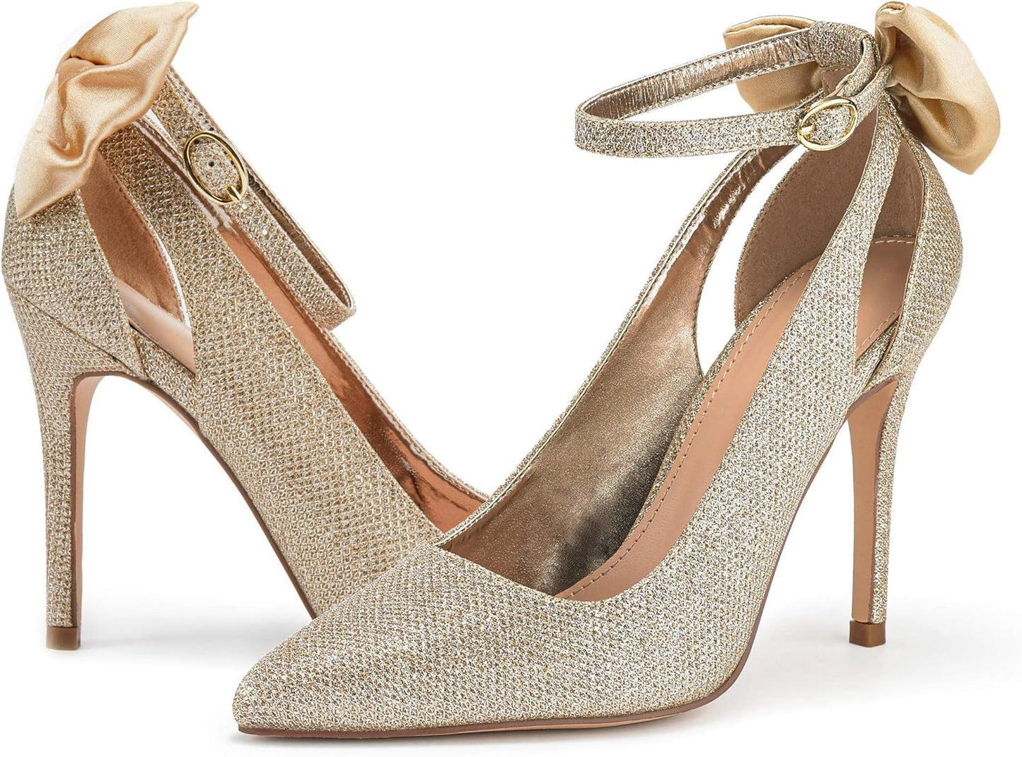 Fashare Womens High Heels Bow Tie Back Stiletto Pumps Shoes