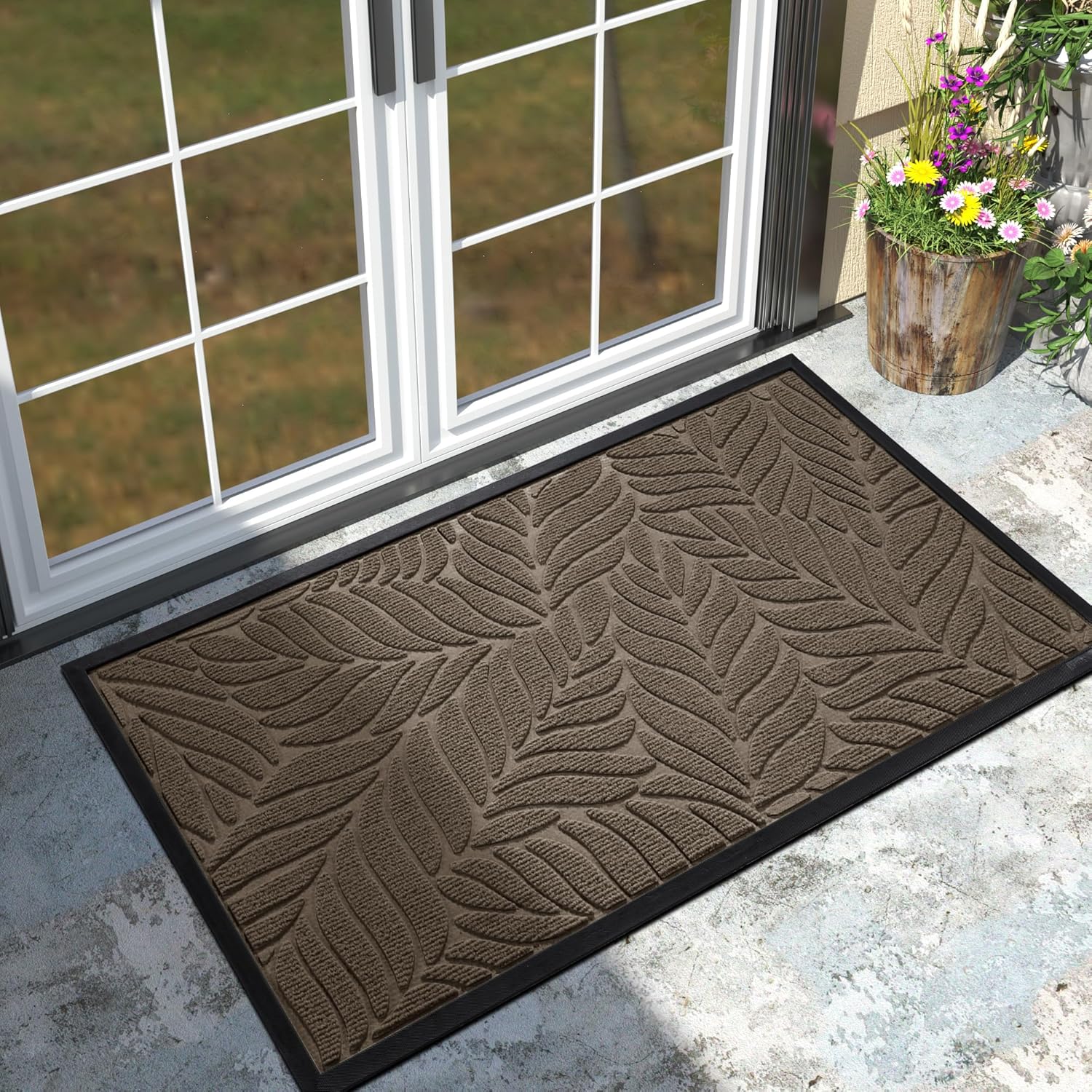 Yimobra Large Door Mat Outdoor Indoor, Non-Slip Waterproof Design