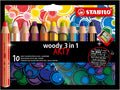 STABILO Multi-Talented Pencil woody 3 in 1 ARTY - Pack of 10