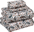100% Cotton King Size Sheets Set Teal Paisley - Percale Hotel Feel