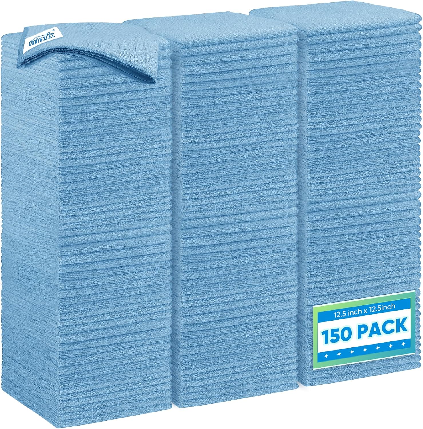 HOMEXCEL Blue Microfiber Cleaning Cloths for Cars and Home