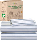 California Design Den Blue Stripe Sheets Twin XL - Organic Cotton