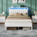 Full Size Bed Frame with Charging Station & LED Lights - Smart Ambient