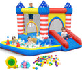 Culaluva Inflatable Bounce House 5-in-1 with Slide and Ball Pit