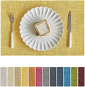 Faux Linen Placemats Set of 12 12 x 18 in - Heat Resistant Rustic