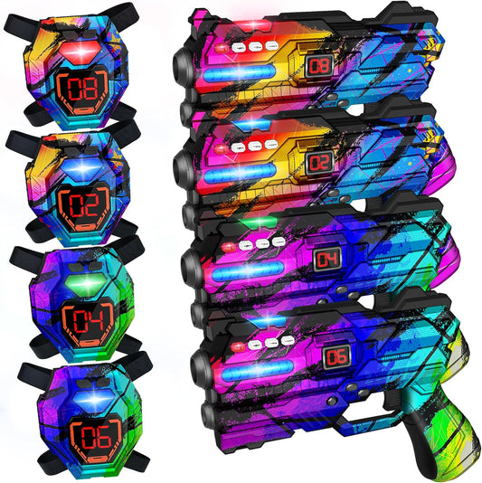 Laser Tag Guns Set of 4 with Digital LED Score Display for Fun