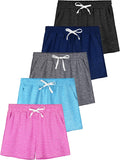 5 Pack Girls Athletic Shorts for Soccer Running and More